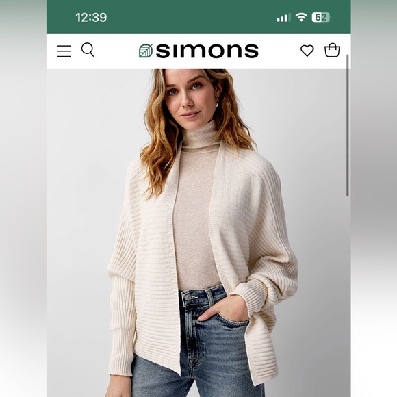 PRICE REDUCED - Simon’s Horizontal Ribbed Knit Cardigan Women’s US Size Small - Picture 1 of 4